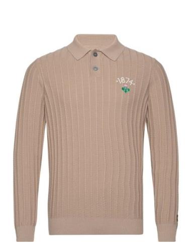 Micro Cable Polo Jumper Lyle & Scott Beige