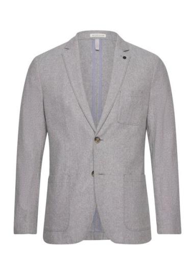 Cotton Linen Blazer Tom Tailor Grey