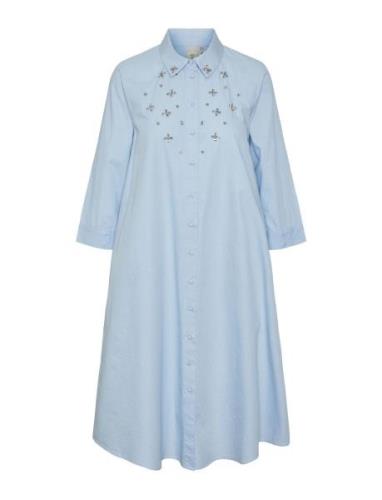 Yaszitta 3/4 Midi Shirt Dress S. YAS Blue