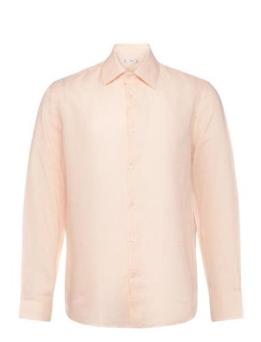 100% Linen Regular-Fit Shirt Mango Orange
