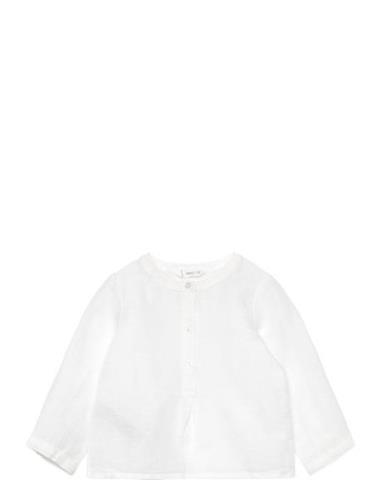 Button Linen Shirt Mango White
