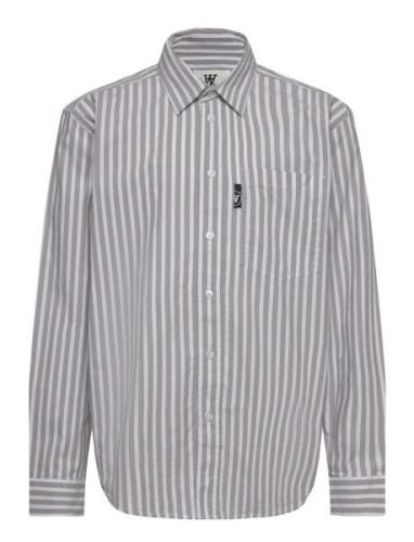 Oli Junior Striped Shirt Gots Double A By Wood Wood Grey