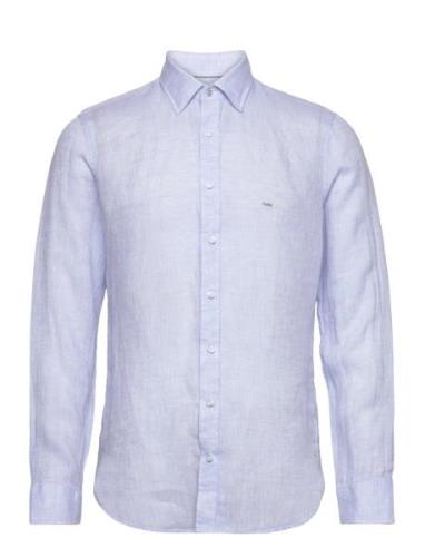 Linen Slim Fit Shirt Michael Kors Blue