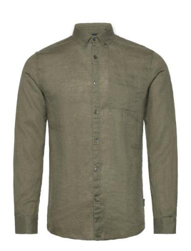 Pure Linen L/S Shirt Lindbergh Green