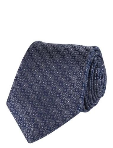 Geometric Silk Tie Portia 1924 Blue