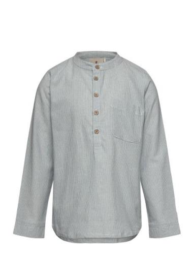 Shirt Ls Woven Stripe Huttelihut Grey