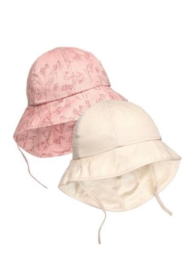 Summer Hat W. String 2-Pack En Fant Patterned