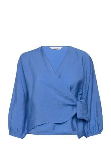 Mschaudia 3/4 Wrap Top MSCH Copenhagen Blue