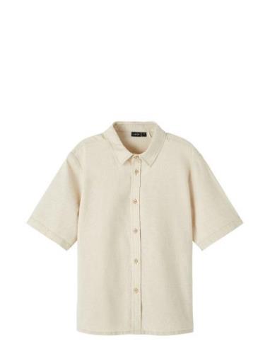 Nlnhill Ss Linen Shirt LMTD Yellow