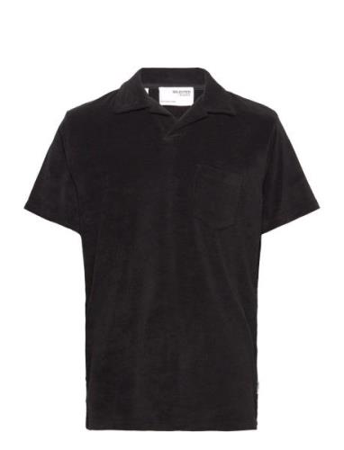 Slhrelax-Terry Ss Resort Polo Ex Selected Homme Black