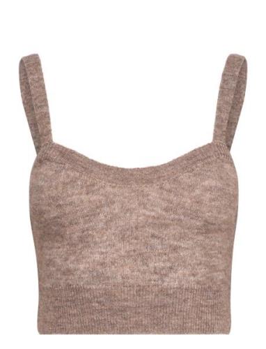 Top Sleeveless Short Wool Lindex Brown