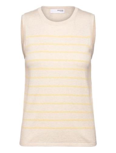 Slfberga Sl Knit O-Neck Selected Femme Beige