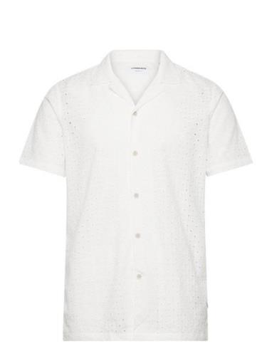 Embroidery Cotton Shirt S/S Lindbergh White