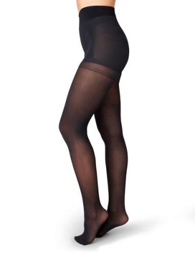 Anna Control Top Tights 40D Swedish Stockings Black