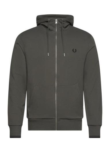 Hooded Zip Sweatshirt Fred Perry Green