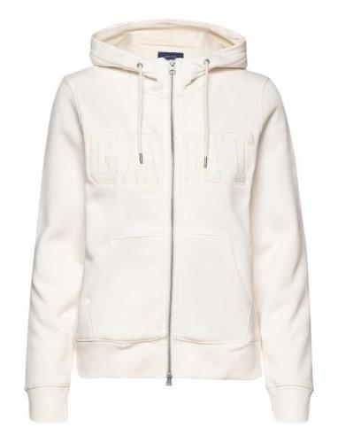 D2. Gant Logo Zip Hoodie GANT Cream