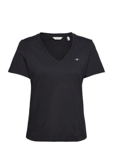 Reg Shield Ss V-Neck T-Shirt GANT Black