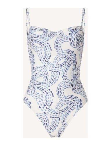 Eva Printed Swimsuit Lexington Clothing Blue