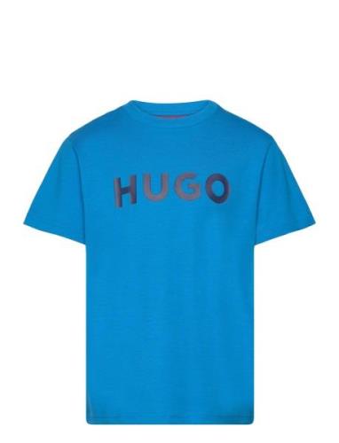 Short Sleeves Tee-Shirt Hugo Kids Blue