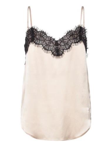 Pd-Lulu Lace Silk Singlet Pieszak White