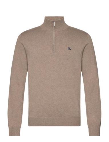 Clay Cotton Half-Zip Sweater Lexington Clothing Beige
