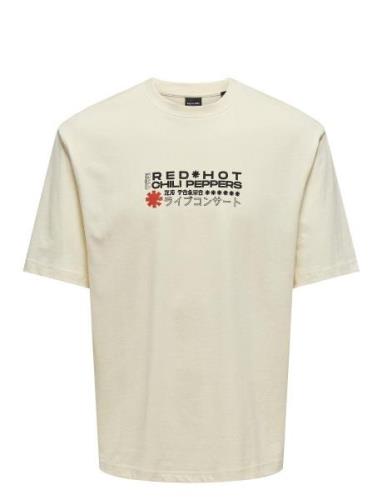 Onsrhcp Life Lic Rlx Ss Tee ONLY & SONS Cream