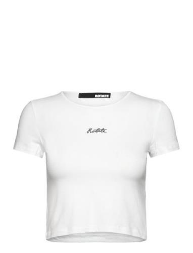 Logo Cropped T-Shirt ROTATE Birger Christensen White