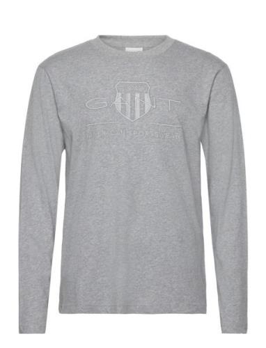 Reg Tonal Shield Ls T-Shirt GANT Grey