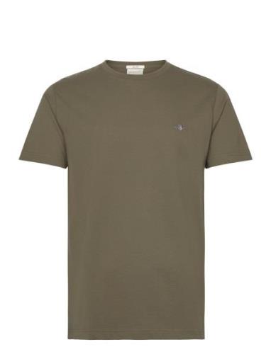 Slim Pique Ss T-Shirt GANT Khaki