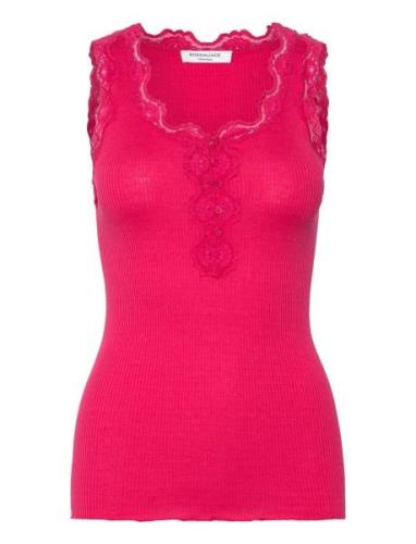 Silk Top W/ Button & Lace Rosemunde Pink