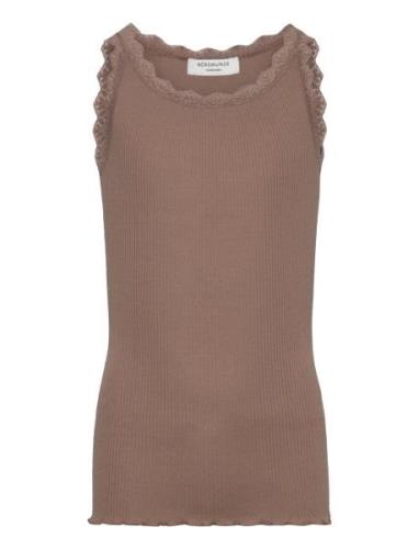 Beatha Silk Top W/ Lace Rosemunde Kids Brown