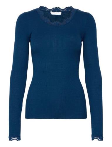 Silk T-Shirt W/ Lace Rosemunde Blue