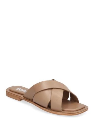 Biajudy Slide Smooth Leather Bianco Beige