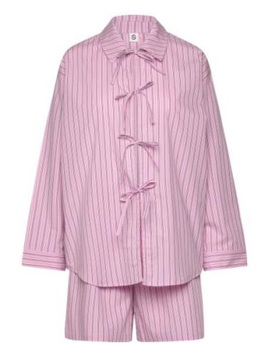 Stripel Set Shirt+Shorts Becksöndergaard Pink