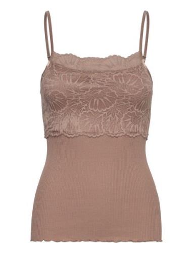 Silk Strap Top W/ Lace Rosemunde Brown