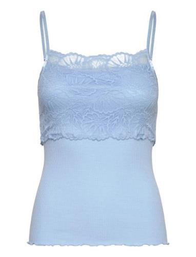 Silk Strap Top W/ Lace Rosemunde Blue