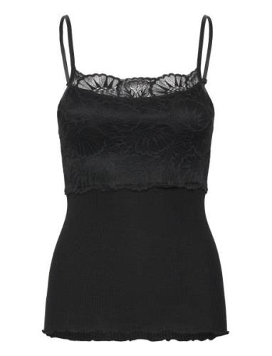 Silk Strap Top W/ Lace Rosemunde Black