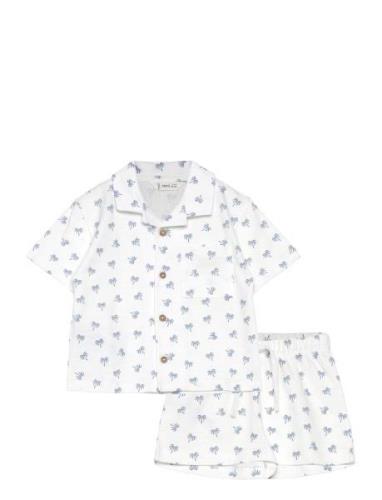 Printed Short Pyjamas Mango White