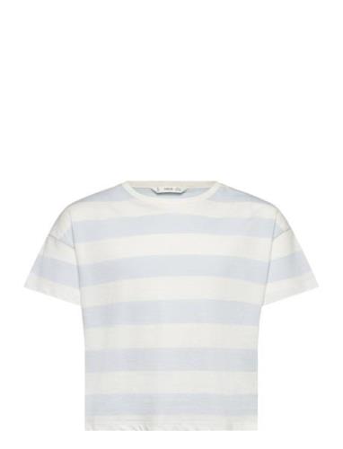 Striped Cotton T-Shirt Mango Blue