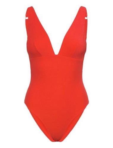 Plunge Swimsuit Understatement Underwear Orange