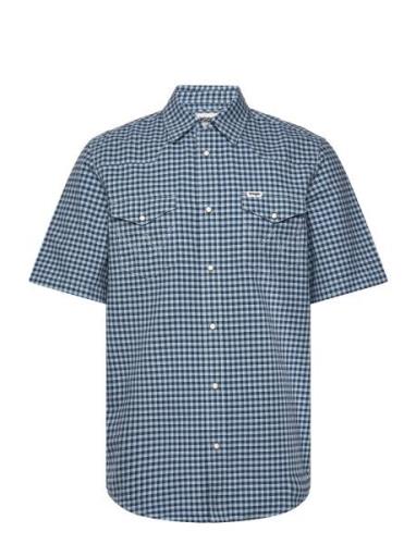 Ss Western Shirt Wrangler Blue