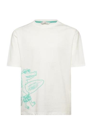 Printed Cotton-Blend T-Shirt Mango White