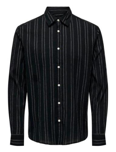 Onssweet Rlx Ls Striped Shirt ONLY & SONS Black
