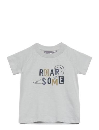 Baby T-Shirt W. Chestprint S/S Color Kids Grey