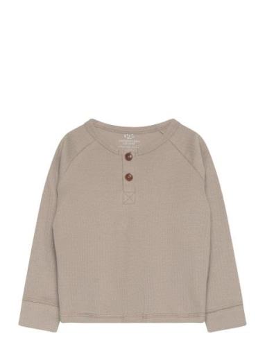 Rib Jersey T-Shirt W. Ls Copenhagen Colors Beige