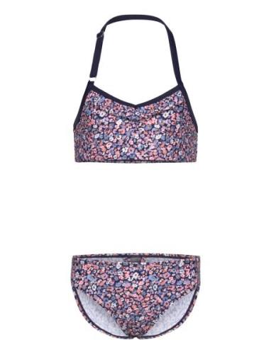 Bikini W. Halterneck, Aop Color Kids Patterned