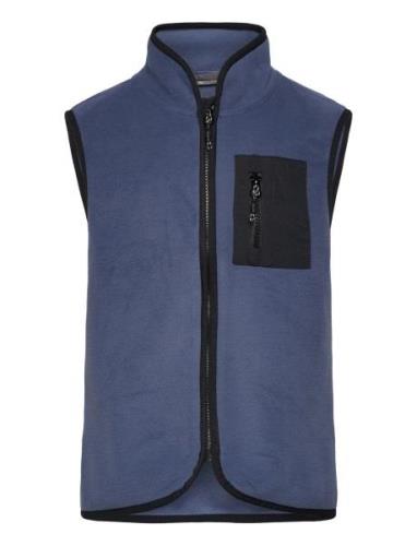 Fleece Waistcoat Color Kids Blue