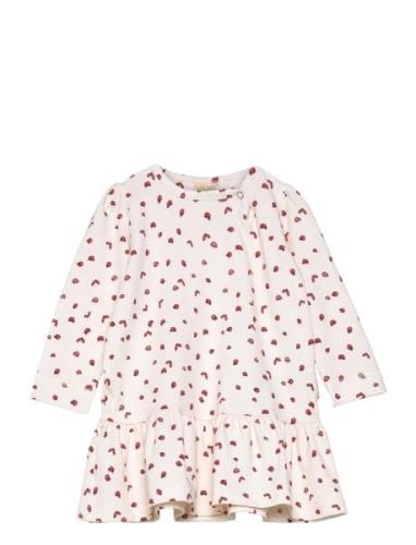 Dress L/S Gather Printed Petit Piao Patterned