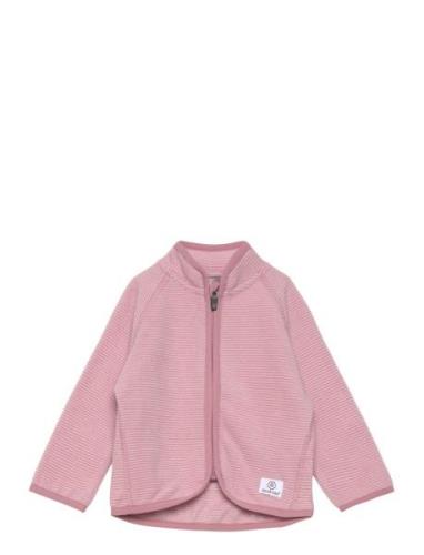 Baby Fleece Jacket - Striped Color Kids Pink