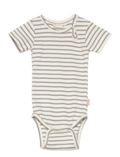 Body S/S Modal Striped Petit Piao Blue